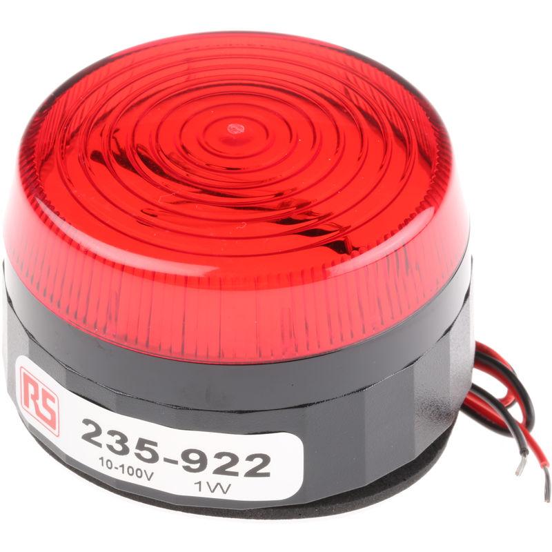 RS PRO - BALISE CLIGNOTANTE AU XÉNON FLASHGUARD, LENTILLE ROUGE, 10 ? 100 V C.C. / 20 ? 72 V C.A.