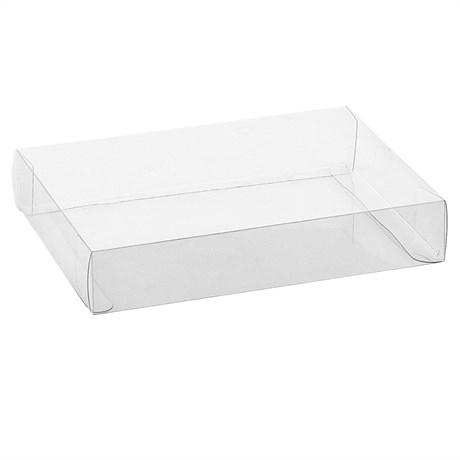 BOÎTE PÂTISSIÈRE 22.5X17.5X4 CM PLASTIQUE TRANSPARENT (VENDU PAR 50)