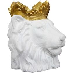 Cache pot Lion couronne dorée 39 x 33 x 39 cm The Home Deco Factory - blanc 3664944459736_0