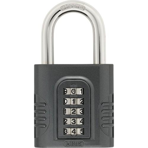 CADENAS À CODE - 5 MOLETTES - ANSE ACIER CÉMENTÉ - 158/65 ABUS