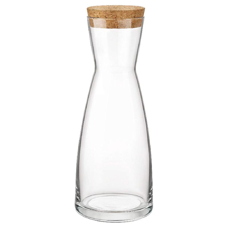 CARAFE EN VERRE TRANSPARENT AVEC BOUCHON EN LIÈGE 1 L - BORMIOLI ROCCO - YPSILON