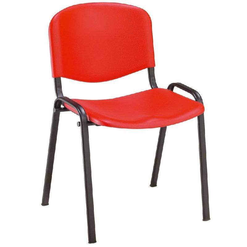 CHAISE COLLECTIVITÉS FIRST - POLYPROPYLÈNE - ROUGE - PIEDS MÉTAL NOIR (PRIX À L'UNITÉ)