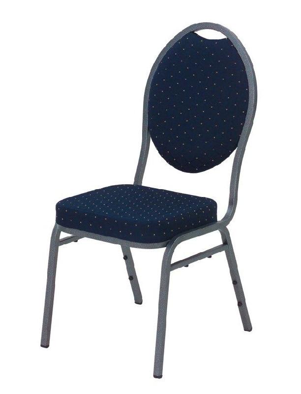 Chaise de conférence Olympia - châssis acier gris martelé - tissu bleu ou rouge non feu_0
