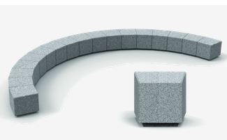 Chaise Kube Kurve UM372SK - béton préfabriqué gris granite rugueux - orientation modulable_0