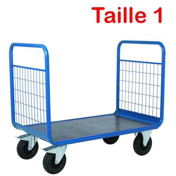Chariot de manutention 2 dossiers grillagés - Capacité 500 kg - Marque Rolléco_0