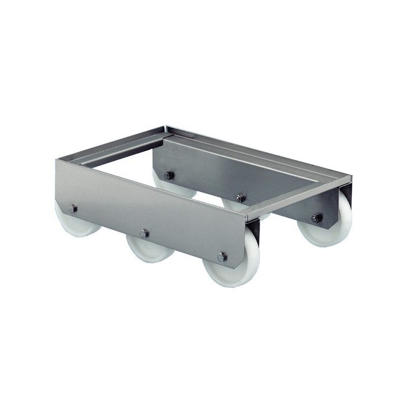 Chariot roule bac alimentaire en inox, à 6 roues - 600 x 400 mm - Charge maxi 200 kg_0