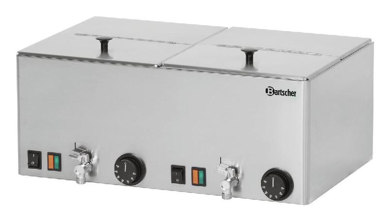 Chauffe-saucisses BARTSCHER 2KA20 - Acier inoxydable - 2 cuves séparées - Thermostat 30 à 90°C - 2 kW_0