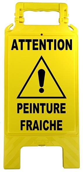 Chevalets jaune de signalisation de dangers avec crochets pour chaines - CHVLPPJN-NV01/PF_0