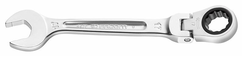 CLÉ MIXTE À CLIQUET ARTICULÉE MÉTRIQUE DIAMÈTRE 9MM LONGUEUR 132MM - FACOM - 467BF.9