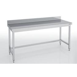 ERATOS Table Adossee Profondeur 600 - Sans Etagere Avec Renfort - 2000X600X850 - Livree Demontee MmD60-200 - Acier inoxydable 18/10 MMSD60-200_0