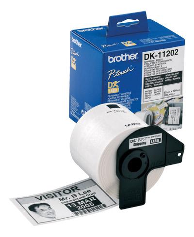 ETIQUETTE EXPÉDITION PAPIER 62 X 100 MM BROTHER DK11202 BLANCHE - ROULEAU DE 300