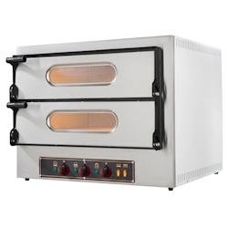 EURAST - Four à pizza électrique à 2 chambres pour 2 + 2 pizzas ø 360 - 740x600x600 mm - 4800 W 230/1V - 51200121 - gris inox 51200121_0