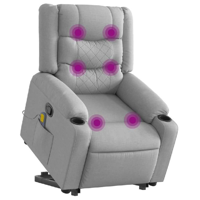 Fauteuil de massage inclinable Gris clair Tissu Modèle Roméo - 8721012218055_0