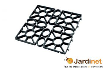 Geoflorx4 - Dalle pour parking engazonné - 50cm x 50cm x 2,4cm - LDPE - Noir - 1m² - Geoflor_0