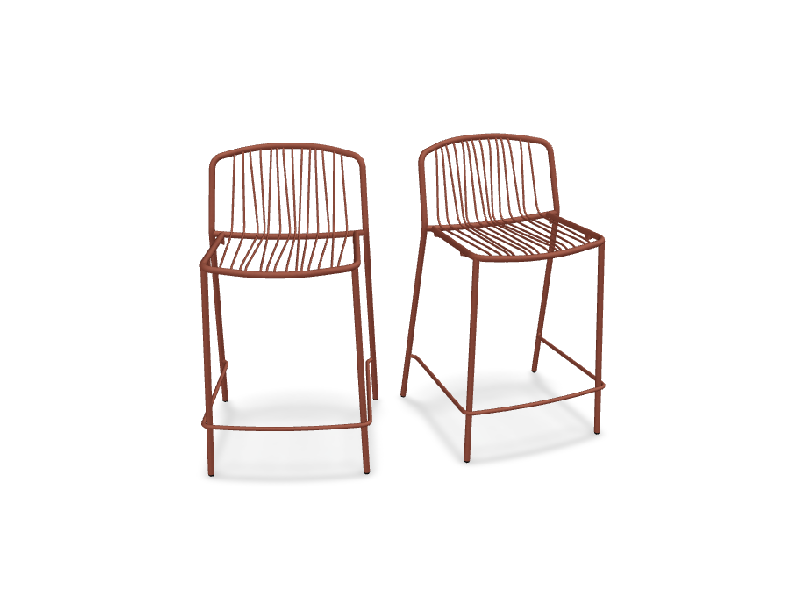 Lot de 2 tabourets haut in & out BRIS - brique_0