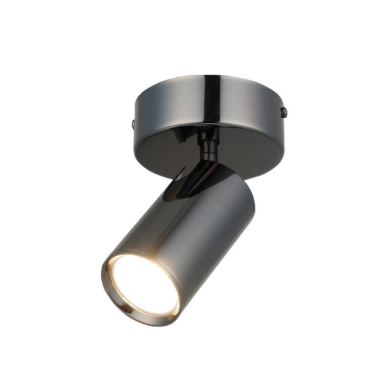 LUCEA SPOT POUR PLAFOND SPOTTE, NOIR-CHROMÉ, À 1 LAMPE