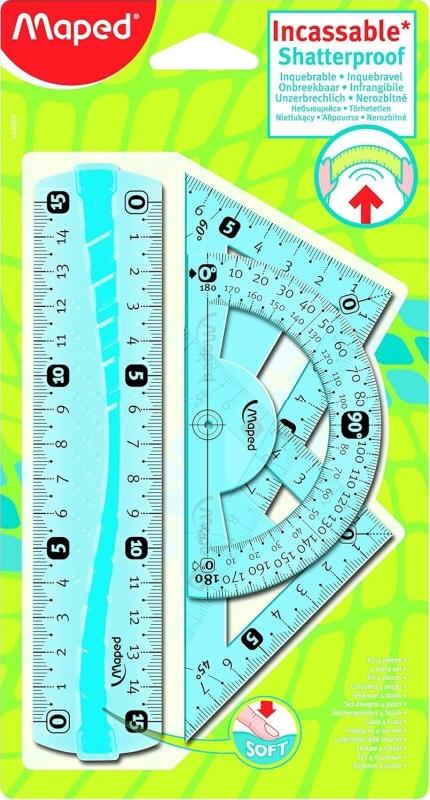 Maped Set de géométrie Flex,  4 pièces, coloris assortis - 3154142440693_0
