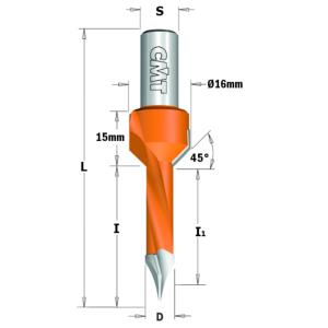 MECHE A PERCER CARBURE DIAMETRE 5 MM L.T 70 POUR TROUS DEBOUCHANTS AVEC FRAISOIR 45°