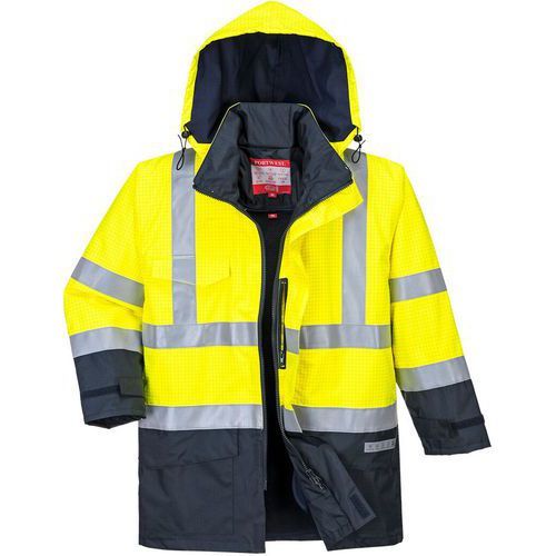 PARKA HAUTE-VISIBILITÉ BIZFLAME RAIN S779 BLEU/JAUNE - M - PORTWEST