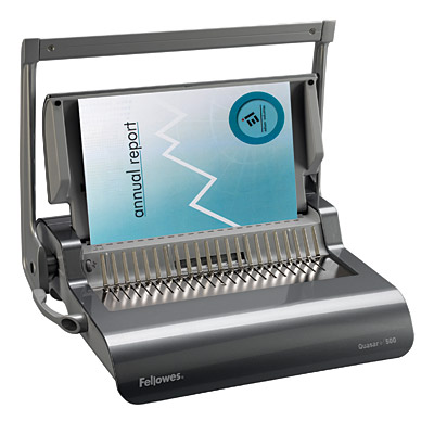 PERFORELIEUSE FELLOWES QUASAR+ 500 - ANNEAUX PLASTIQUES - PERFORE 22 FEUILLES - RELIE 500 FEUILLES