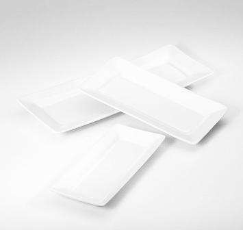 PLATEAU RECTANGULAIRE BLANC 26X14CM EN PORCELAINE - QUARTET - PILLIVUYT