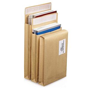 POCHETTE BRUNE KRAFT ARMÉ À SOUFFLETS RAJA