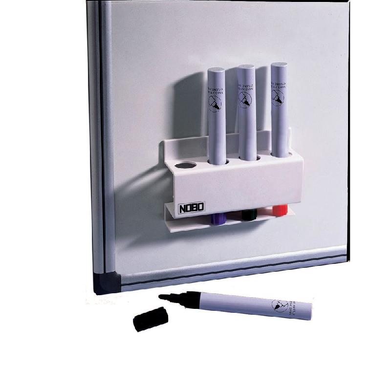 PORTE-MARQUEURS MAGNETIQUE RECTANGULAIRE NOBO - 12,1 X 8,6 X 3,8 CM - BLANC