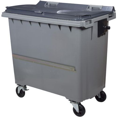 POUBELLE AVEC BARRE VENTRALE 4 ROUES KOROK - 770L - GRIS - ROSSIGNOL PRO