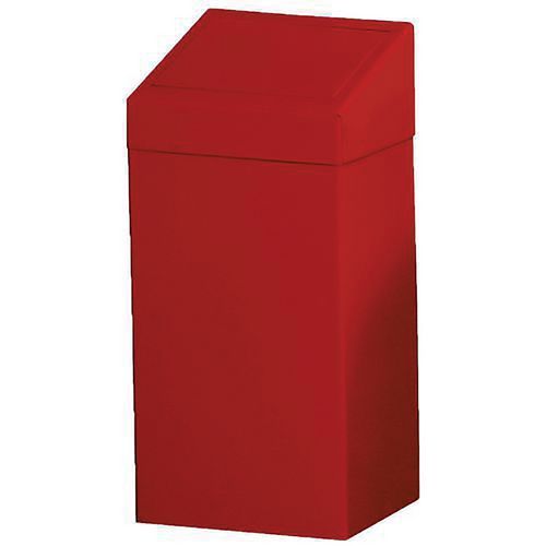 POUBELLE D'EXTÉRIEUR MÉTALLIQUE DE TRI SÉLECTIF - CAPACITÉ 50 L - ROUGE