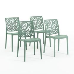 RATTATAN Set 4 Chaises en polypropylène avec fibre de verre empilables pour extérieur et jardin, bar et restaurant, cuisine design moderne - DAFNE -_0