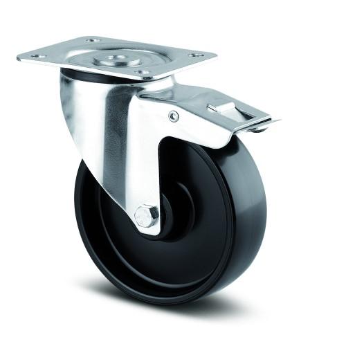 ROULETTE PIVOTANTE POLYPRO - BLOCAGE TOTAL - CHARGE LÉGÈRE - Ø 100 MM - ALPHA TENTE