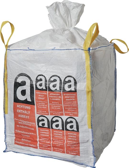 Sac de transport Big Bag - 900x900x1100 mm - Charge 1000 kg - Impression amiante - Tissu revêtu et tablier_0