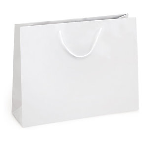 SAC PELLICULÉ MAT BLANC À POIGNÉES CORDELIÈRES 55 X 45 X 15 CM