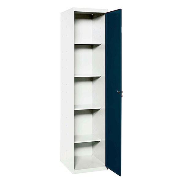 SimonRack Armoire Métallique de Rangement 1800x400x400, 1 Porte, 4 Étagères, Charge 0 kg par Niveau, Blanc/Anthracite - Simonlocker - blanc métal_0