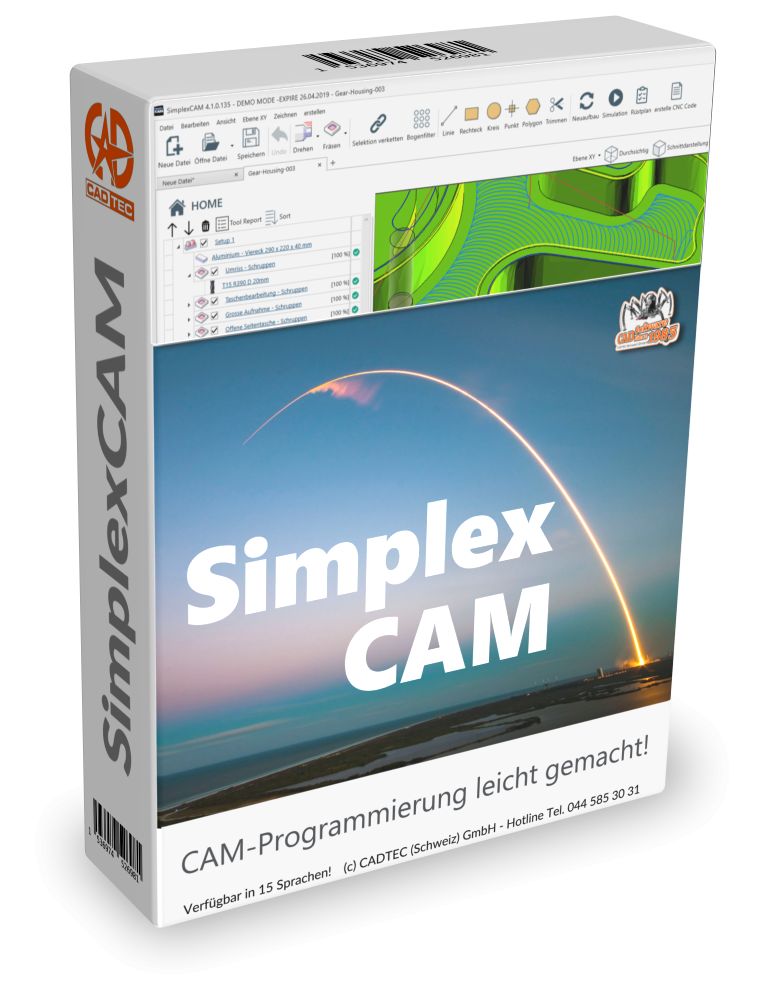 Simplexcam - logiciels de fao - cadtec - interface utilisateur en français (22 langues disponibles au total) - un système fao innovant avec des fonctions cao pour le fraisage, le tournage, le perçage, la découpe et la gravure_0