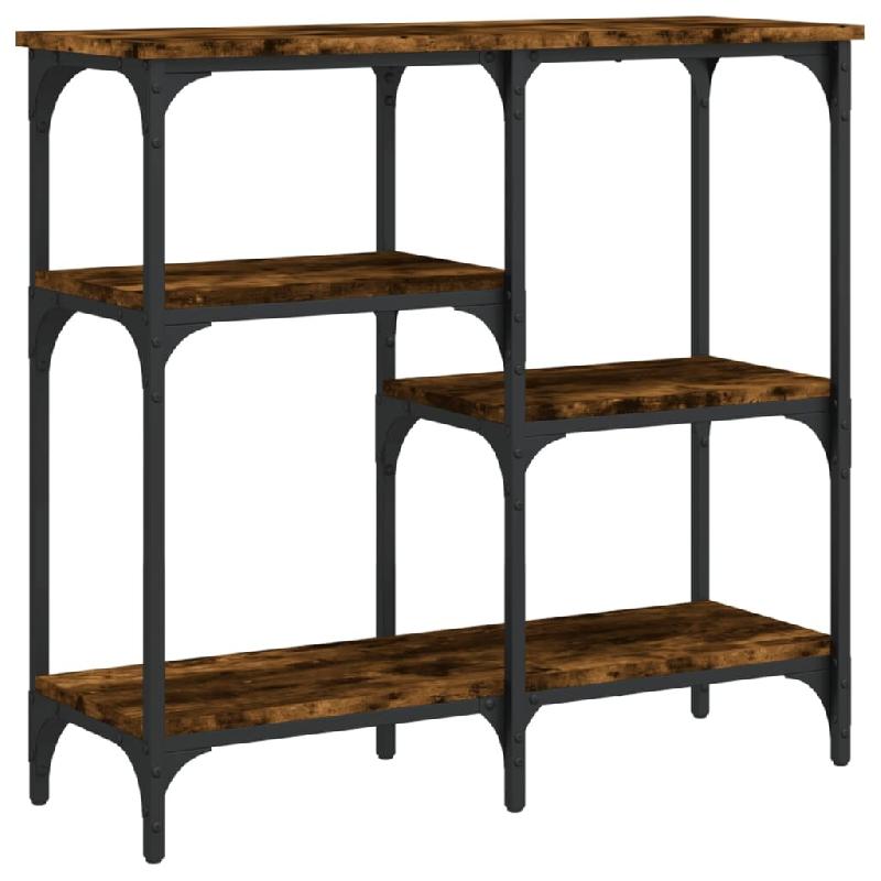 Table console chêne fumé 80x29x75 cm bois d'ingénierie Modèle Atlas Épuré - 834077_0