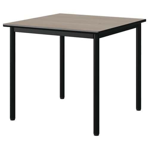 TABLE MALIBU 80X80CM T5 4P STRA CHÊNE 1146/NOIR NOIR 9005