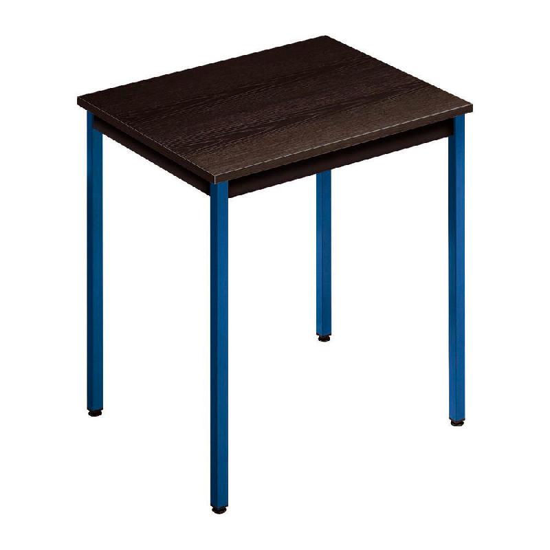 TABLE POLYVALENTE RECTANGLE - L. 70 X P. 60 CM - PLATEAU NOIR - PIEDS BLEUS