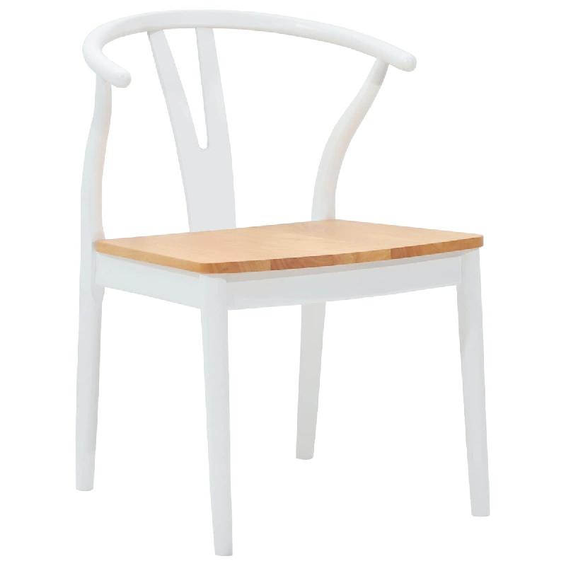 VidaXL Chaise de salle à manger 2 pcs Blanc et Naturel Modèle Orion Moderne - 42020416_0