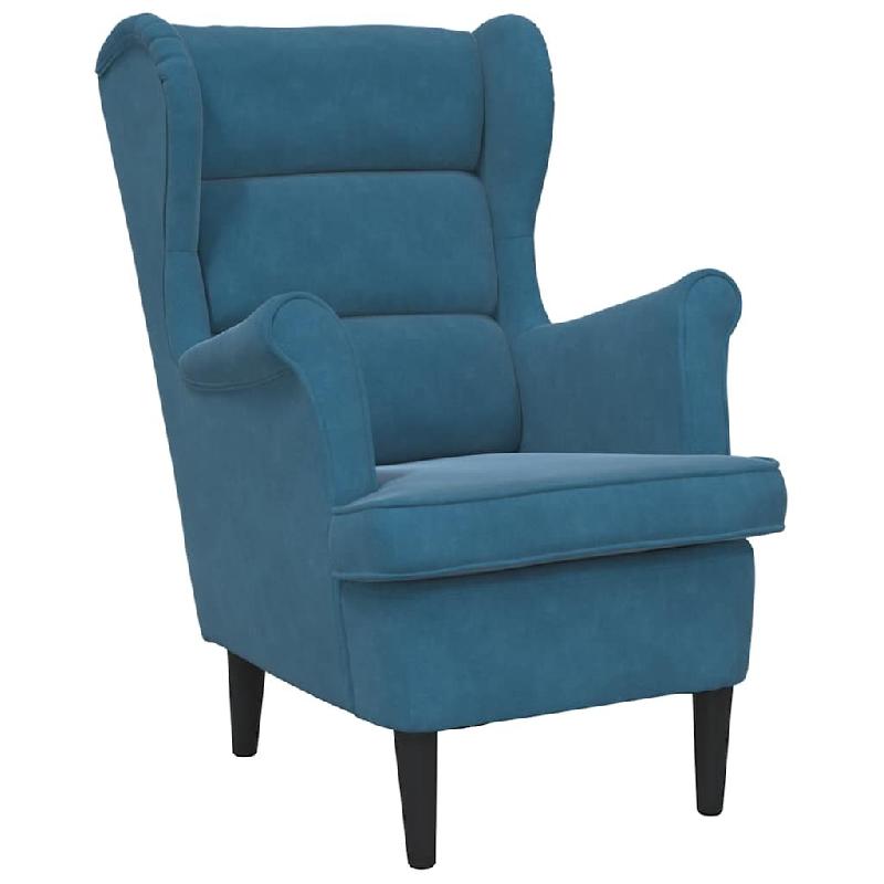 VidaXL Fauteuil bleu velours Modèle Arlonara - 324058_0