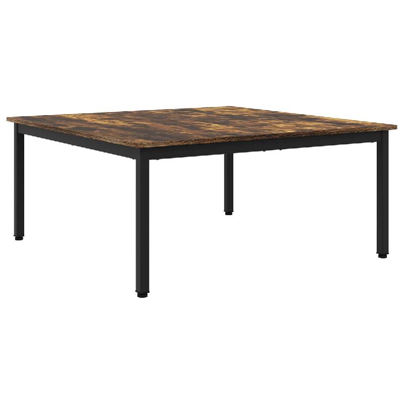 VidaXL Table basse Chêne Fumé 100 x 100 x 45 cm Bois d'ingénierie Modèle Zenith Scandinave - 892586_0