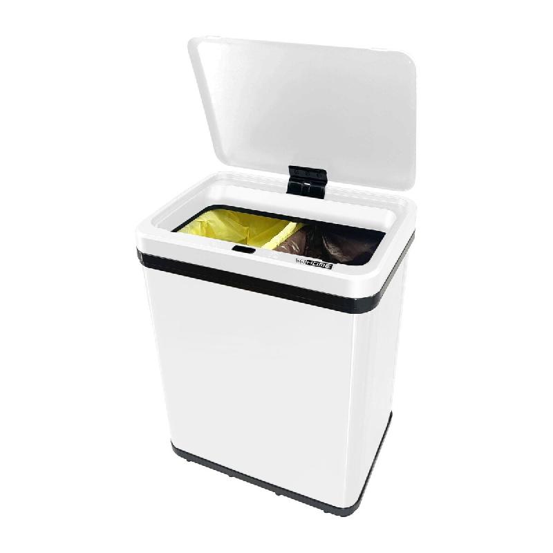 WellHome - Poubelle Intelligente 15L+15L de couleur Blanche 35,5x26x43,5cm - Ouverture Automatique/Manuelle - blanc inox WH15553_0
