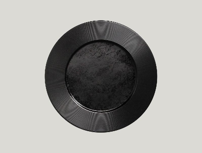 ASSIETTE PLATE ROND NOIR PORCELAINE Ø 31 CM EDGE RAK