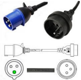 Cordon d'alimentation IEC 60309 - 316P6 - plusieurs modèles et longueurs disponibles_0
