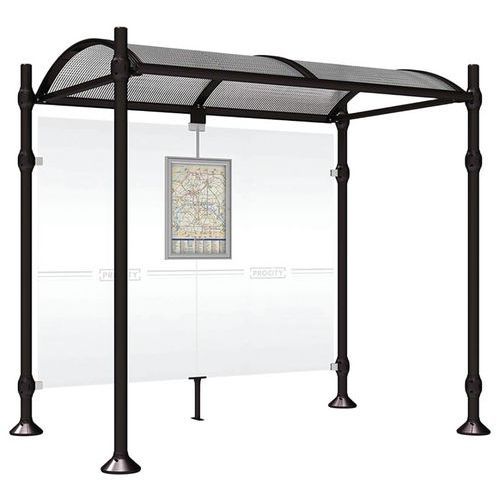 ABRI BUS PROVINCE 2.50 M SANS BARDAGES LAT. INOX NOIR 9005 - PROCITY