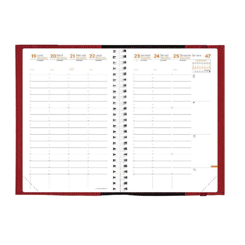 AGENDA SEMAINIER QUO VADIS TIME & LIFE LARGE - 16 X 24 CM - BLEU METALISE - DECEMBRE 2023 A DECEMBRE 2024