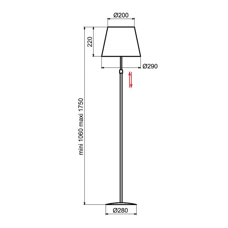 ALUMINOR STORE LAMPADAIRE, CHROMÉ/BLANC