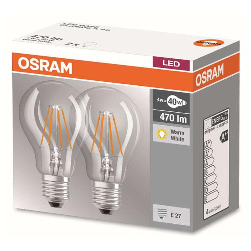 OSRAM AMPOULE LED À FILAMENT E27 4 W 827 X2