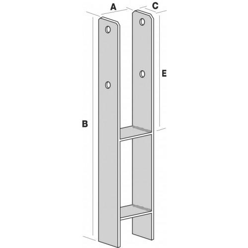 ANCRAGE EN H - À SCELLER - POUR POTEAU BOIS - LARGEUR 71 MM - PP49007 SIMPSON STRONG-TIE