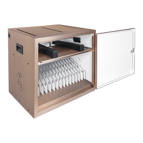 Armoire de chargement BRVD12 - pour 12 appareils mobiles jusqu'à 17 pouces - bronze - multiprise - protection et ventilation_0
